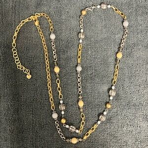 BRIGHTON Two Tone 36” Bead Necklace NWOT